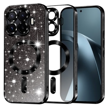 Techsuit "Luxury Glitter MagSafe" TPU gél tok Xiaomi 17T Pro készülékhez - black