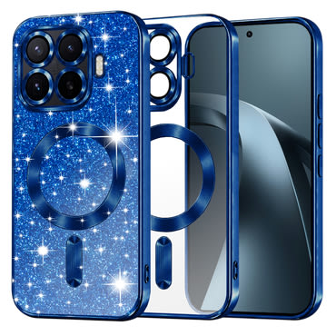 Techsuit "Luxury Glitter MagSafe" TPU gél tok Xiaomi 17T Pro készülékhez - deep blue