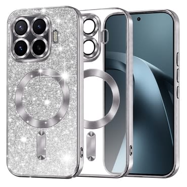 Techsuit "Luxury Glitter MagSafe" TPU gél tok Xiaomi 17T Pro készülékhez - silver