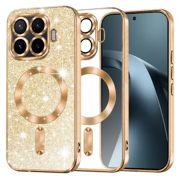 Techsuit "Luxury Glitter MagSafe" TPU gél tok Xiaomi 17T Pro készülékhez - gold