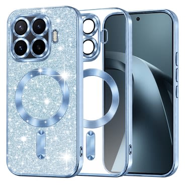 Techsuit "Luxury Glitter MagSafe" TPU gél tok Xiaomi 17T Pro készülékhez - light blue