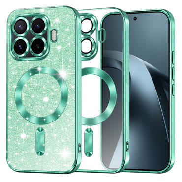 Techsuit "Luxury Glitter MagSafe" TPU gél tok Xiaomi 17T Pro készülékhez - light green