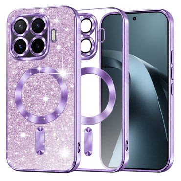 Techsuit "Luxury Glitter MagSafe" TPU gél tok Xiaomi 17T Pro készülékhez - light purple