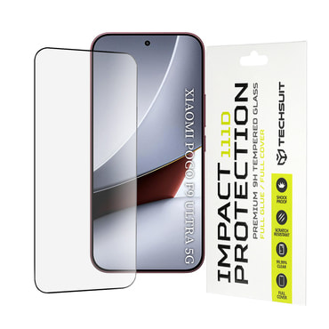 Prémium 3D teljes test képernyővédő üveg "Techsuit" Xiaomi Poco F9 Ultra készülékhez - black