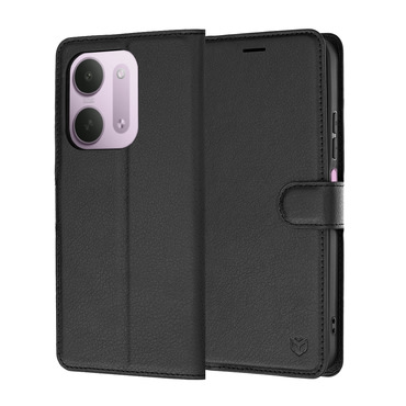 Nyitható tok Techsuit "Leather Folio" Xiaomi Redmi 17C 5G készülékekhez - fekete