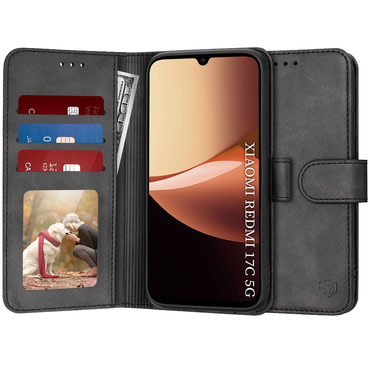 Nyitható tok Techsuit "Diary Book" Xiaomi Redmi 17C 5G készülékekhez - fekete
