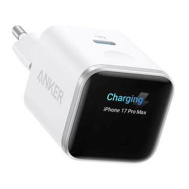 Fali 45W töltő Anker "Nano (A121DG21)" GaN, Smart Display, Care Mode - white