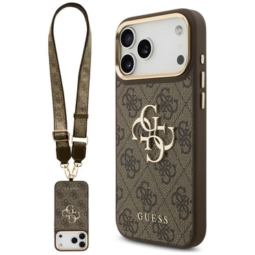 Tok Guess "Big 4G Classic Logo and Big Strap Metal Buttons" pánttal iPhone 17 Pro Max / 18 Pro Max készülékhez - brown