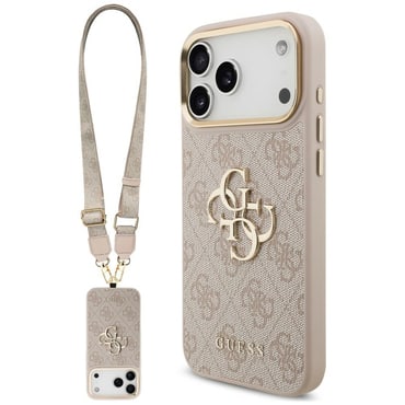 Tok Guess "Big 4G Classic Logo and Big Strap Metal Buttons" pánttal iPhone 17 Pro / 18 Pro készülékhez - pink
