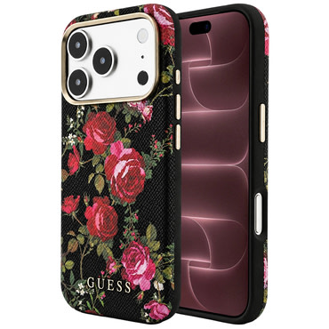 Tok Guess "Blossom Roses Print MagSafe" iPhone 17 Pro Max / 18 Pro Max készülékhez - black