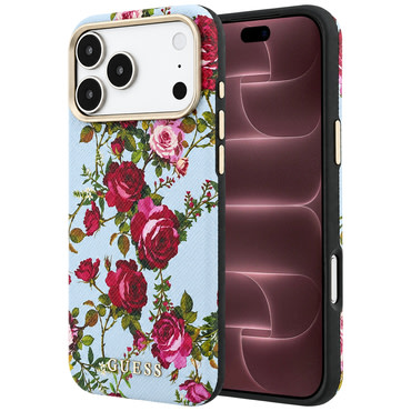 Tok Guess "Blossom Roses Print MagSafe" iPhone 17 Pro Max / 18 Pro Max készülékhez - light blue