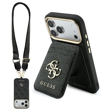 Tok Guess "Hardcase 4G Cardslot and Big Strap MagSafe" iPhone 17 Pro Max / 18 Pro Max készülékhez - black