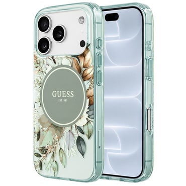 Tok Guess "IML Flower & Tonal Circle MagSafe" iPhone 17 Pro / 18 Pro készülékhez - green