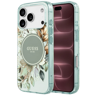 Tok Guess "IML Flower & Tonal Circle MagSafe" iPhone 17 Pro Max / 18 Pro Max készülékhez - green