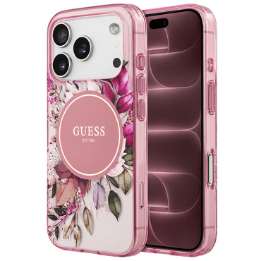 Tok Guess "IML Flower & Tonal Circle MagSafe" iPhone 17 Pro Max / 18 Pro Max készülékhez - pink