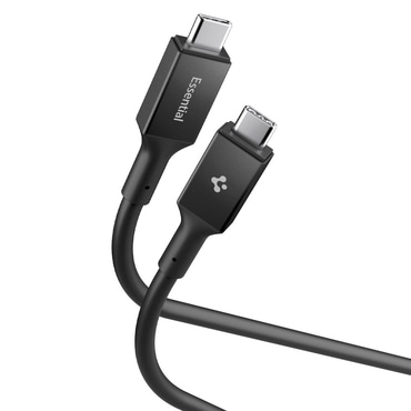 Töltő és adatátviteli 100W USB-C - USB-C káfehér Spigen "EB10020CC" - 5Gbps - 2m - black