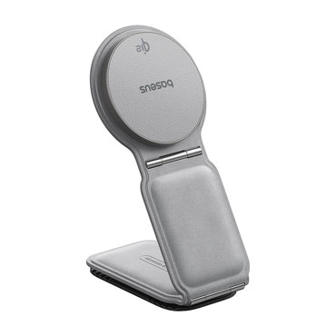 Autós tartó Baseus "PrimeTrip C02" vezeték nélküli töltéssel 15W - frosted grey