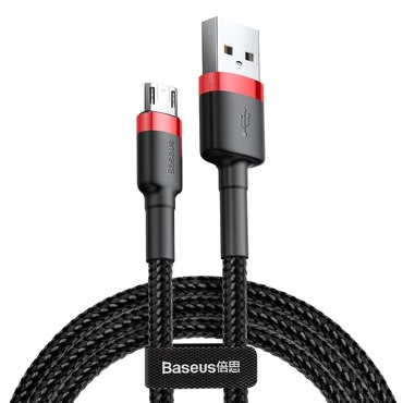 Töltő és adat USB-A - Micro USB káfehér Baseus "Cafule CAMKLF-C91" - 1.5A - 2m - red black