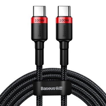100W USB-C - USB-C töltő- és adatkáfehér Baseus "Cafule (CATKLF-AL91)" - 480Mbps - 2m - red black