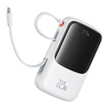 Power bank Baseus "Qpow Pro Plus" 10000mAh 22.5W Lightning- és 2x USB-C-vel és USB-val - white