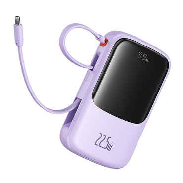 Power bank Baseus "Qpow Pro Plus" 10000mAh, 22.5W, USB-C kábellel - purple