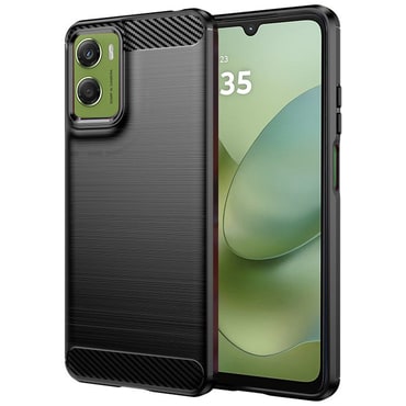 TPU gél tok "Brushed Carbon" Motorola Moto G06 készülékekhez - fekete