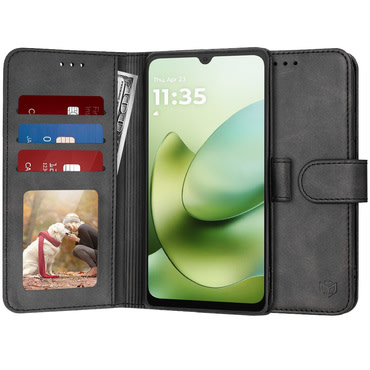 Nyitható tok Techsuit "Diary Book" Motorola Moto G06 készülékekhez - fekete