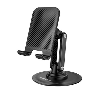 Asztali tartó Borofone "Admirado BH128" két tengelyes forgatással és összecsukható kialakítással 4.5-7" telefonokhoz - black
