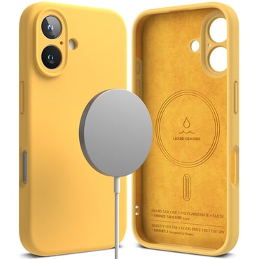 Tok Ringke "Silicone Magnetic" iPhone 16 Plus készülékekhez - yellow