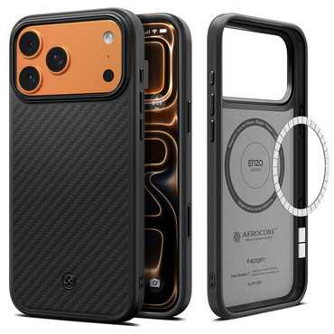 Tok Spigen "Enzo Aramid 'T' MagSafe" iPhone 17 Pro Max / 18 Pro Max készülékhez - black