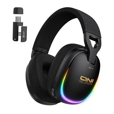 Vezeték nélküli gaming Over-Ear fülhallgató ONIKUMA "GT805" BT RGB világítással - black