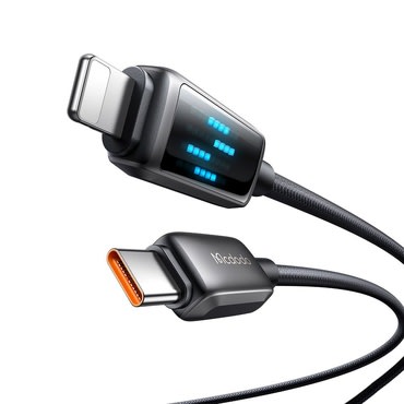 Töltő és adat 36W USB-C Lightning káfehér Mcdodo "CA-2630" - LED kijelző - 480Mbps - 1.2m - black