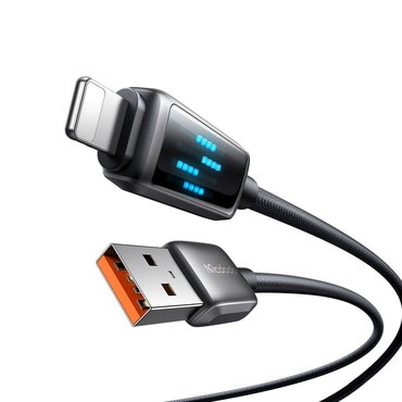 Töltő és adat 36W USB-A - Lightning káfehér Mcdodo "CA-5250" - LED kijelző - 480Mbps - 1.2m - black