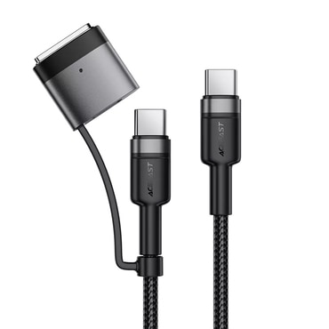 Töltő és adat 240W USB-C - USB-C káfehér Acefast "C22-05" MagSafe 3 adapter, 5A, 1.2m - black