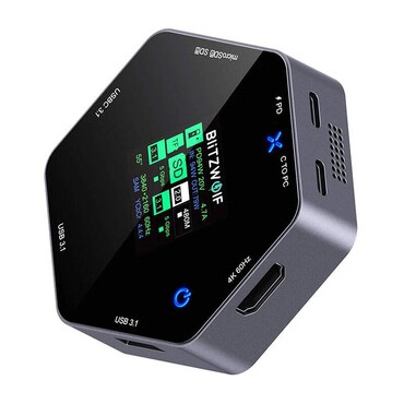 USB Hub állomás Blitzwolf "BW-TH16" 8 az 1-ben USB-C - 100W, LCD Smart Display