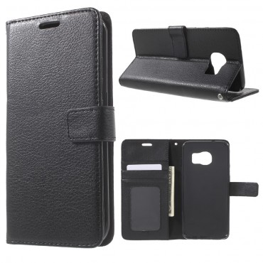 Nyitható tok "Litchi" Samsung Galaxy S7 készülékekhez – fekete