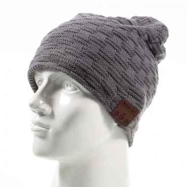 Bluetooth sapka "Beanie" beépített hangszóróval, szabályzóval és mikrofonnal – szürke