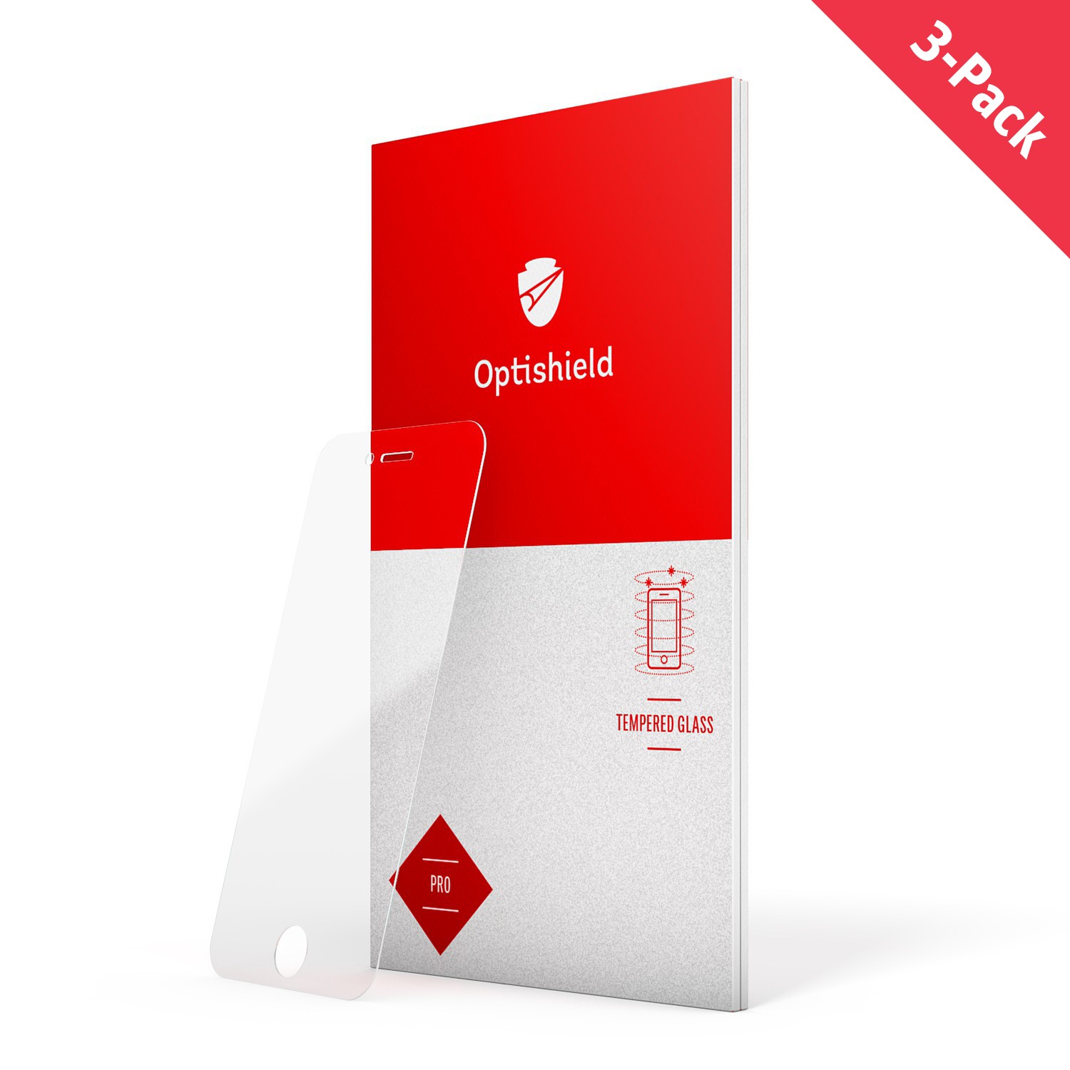 3-Pack prémium Optishield Pro üvegfólia LG K10 készülékekhez