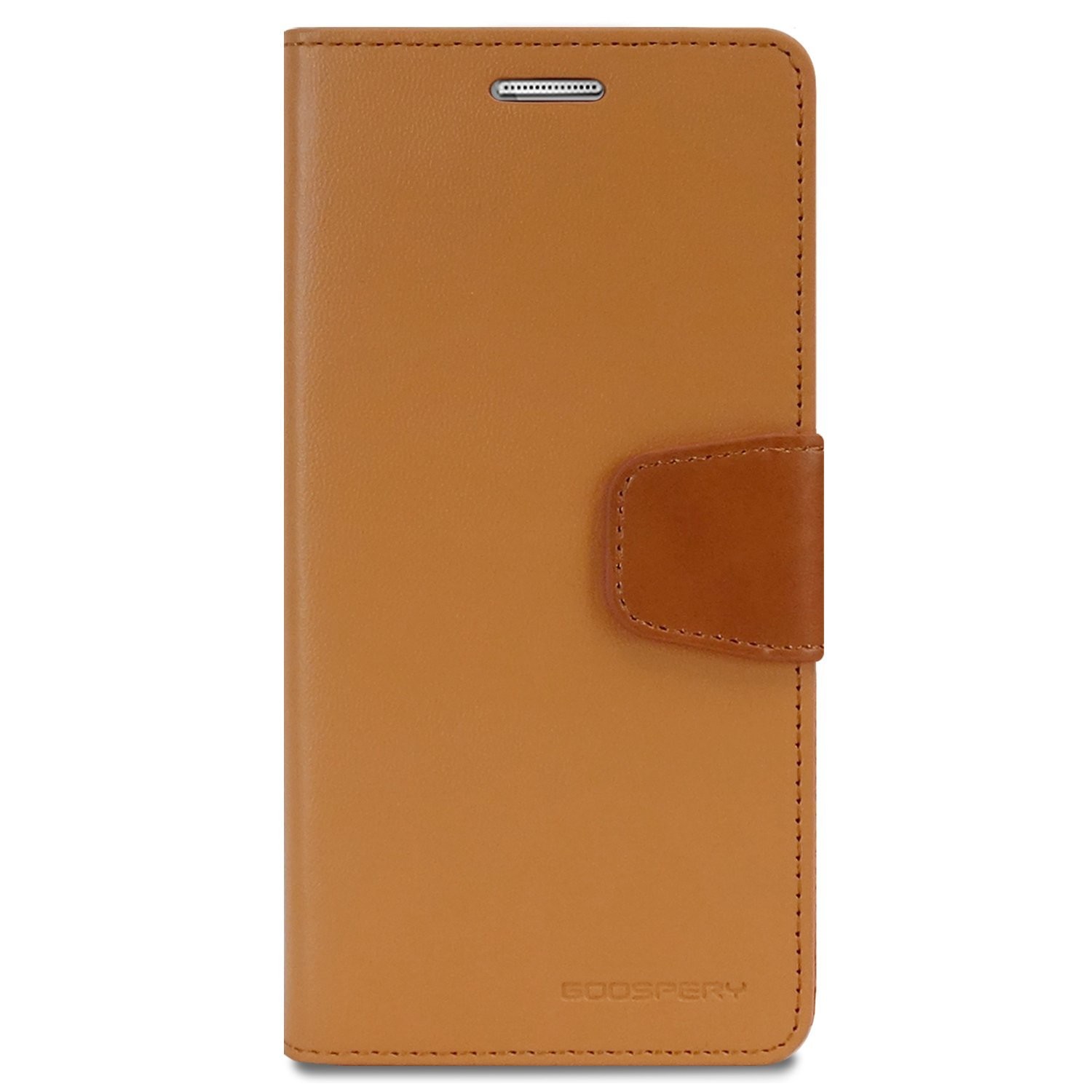 Elegáns nyitható tok Goospery Sonata iPhone X / XS készülékekhez - világosbarna