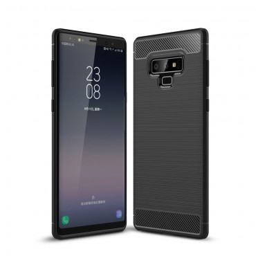 Brushed Carbon TPU géles védőtok Samsung Galaxy Note 9 készülékekhez – fekete