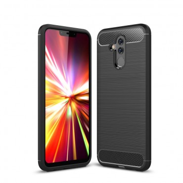 Brushed Carbon TPU géles védőtok Huawei Mate 20 Lite készülékekhez – fekete