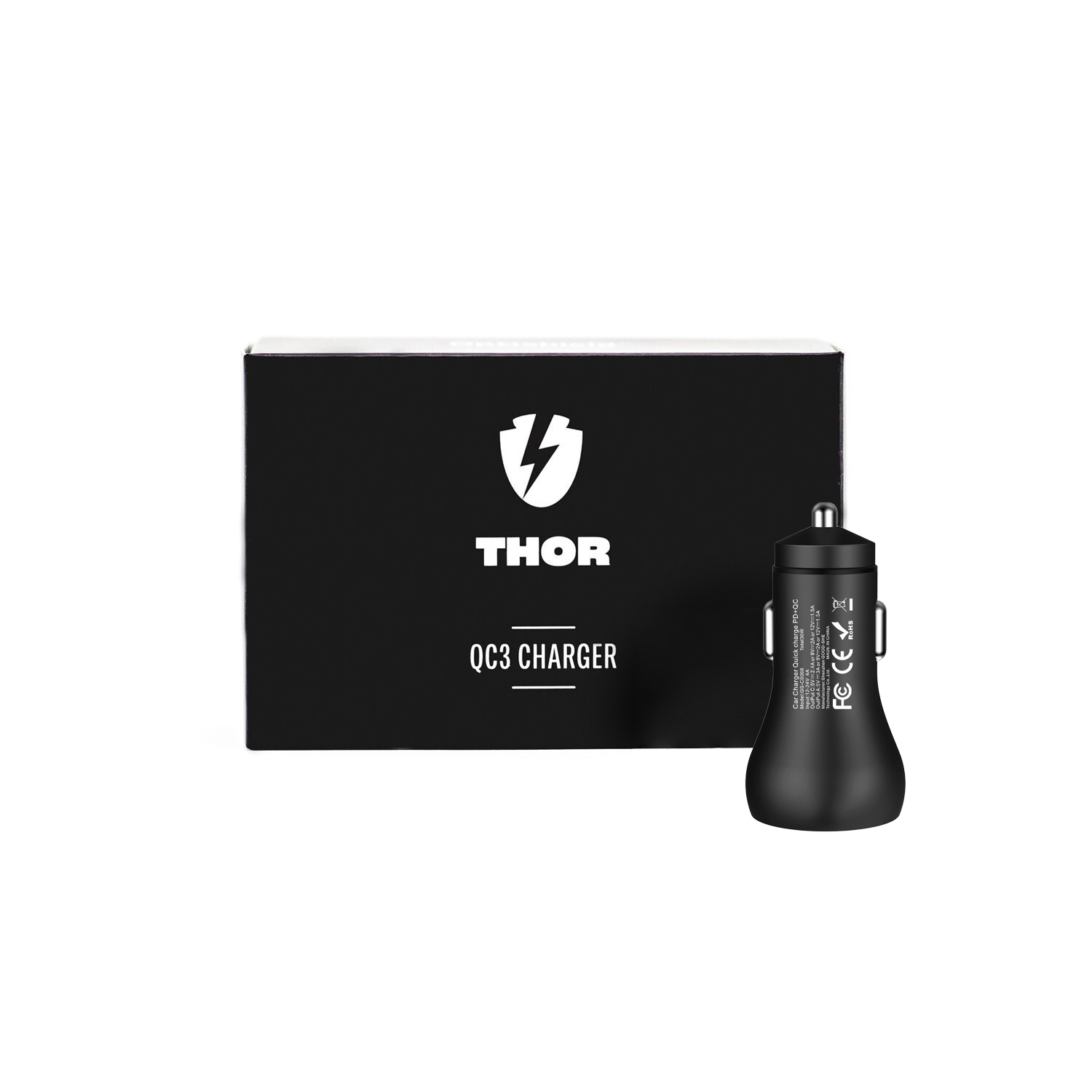 2 kimenetelű Optishield® THOR Quick Charge 3.0 és Power Delivery 20W autós telefontöltő