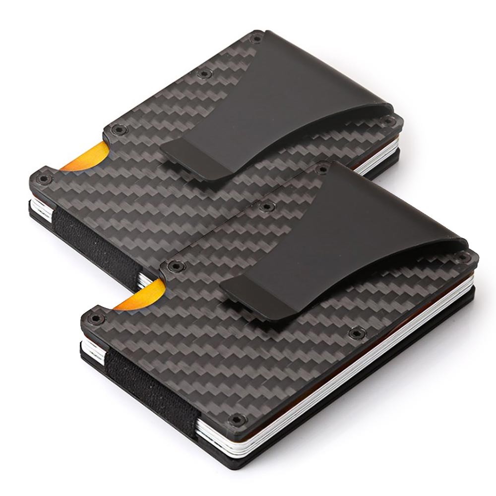 2 Pack: 2x Carbon Slim RFID Tárca