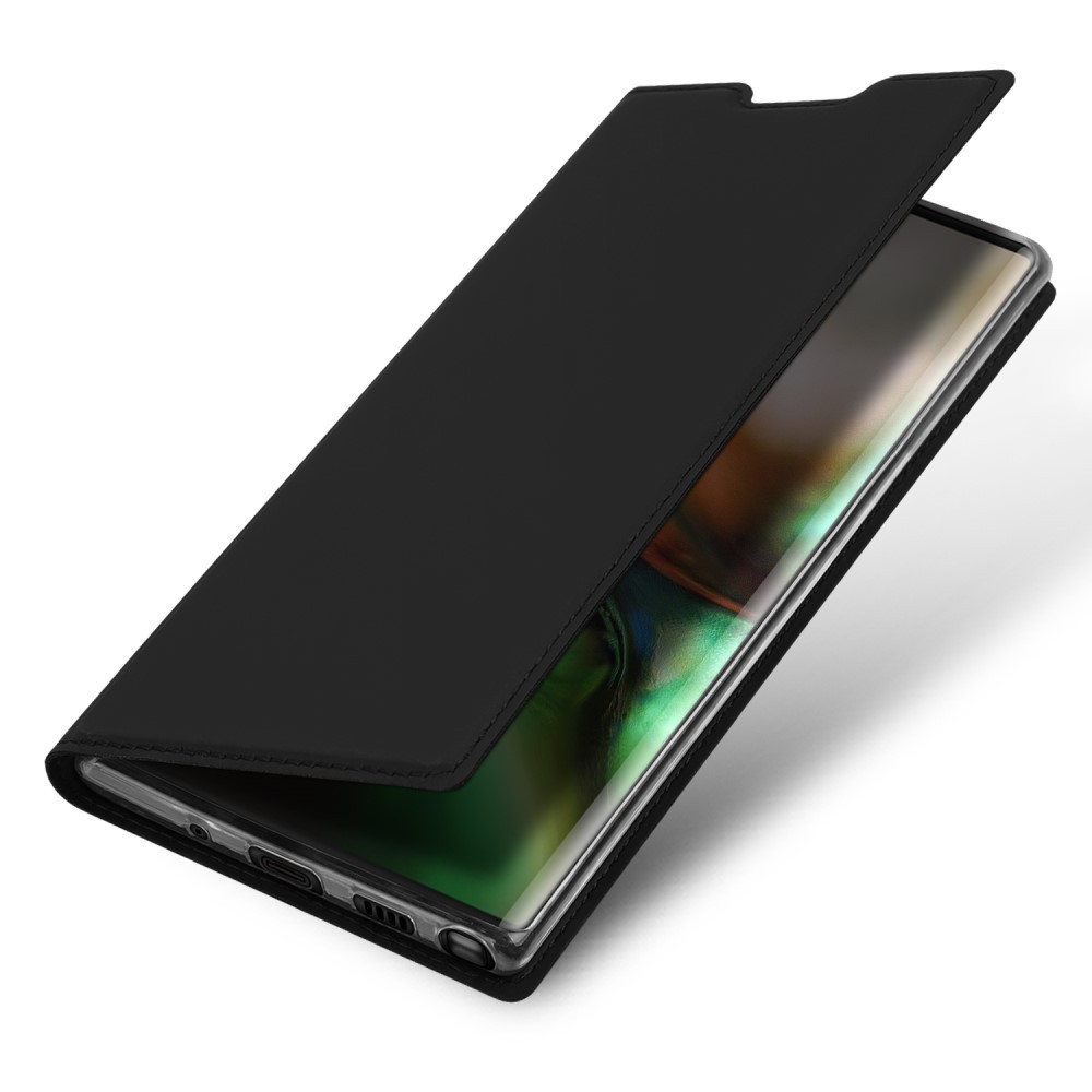 Divatos nyitható tok műbőrből "Skin" Samsung Galaxy Note 10 Plus készülékekhez - fekete