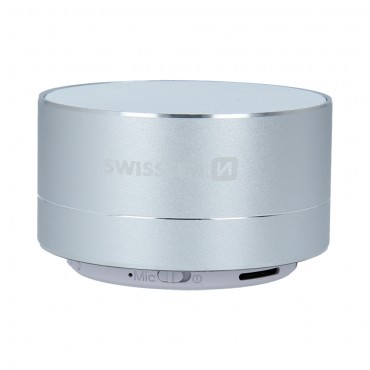 Hordozható fém Bluetooth hangszóró Swissten - ezüst színű