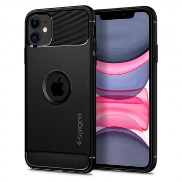 Tok Spigen "Rugged Armor" iPhone 11 készülékekhez - black