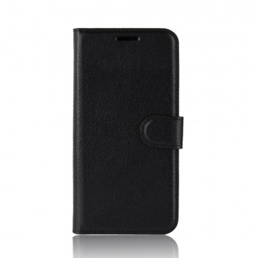Nyitható tok "Litchi" iPhone 11 készülékekhez - fekete Nyitható tok "Litchi" iPhone 11 készülékekhez - fekete