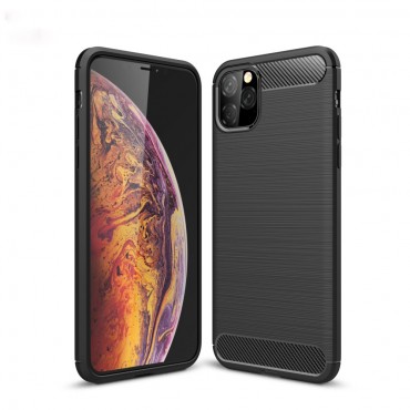 TPU gél tok "Brushed Carbon" iPhone 11 Pro Max készülékekhez - fekete