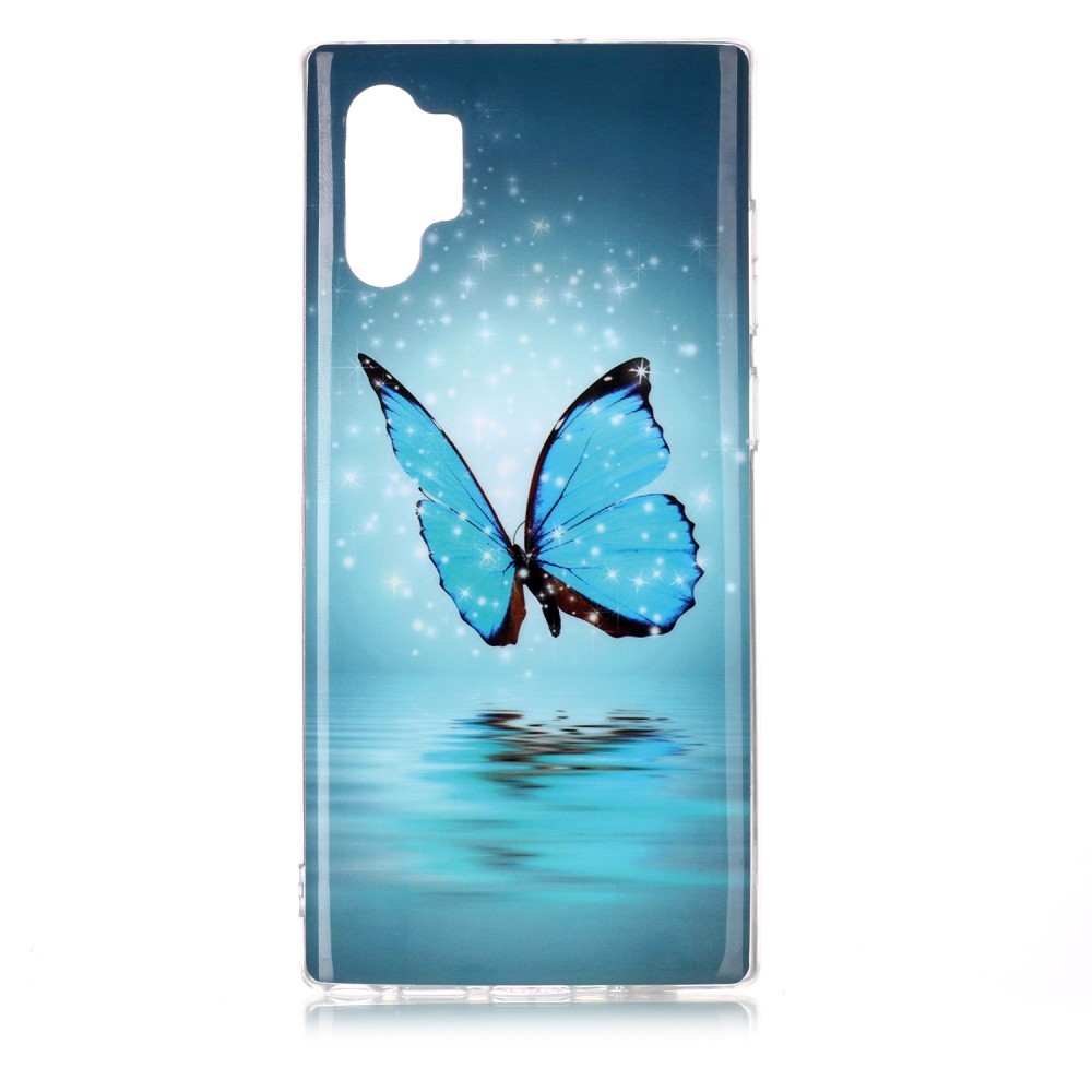 Sötétben világítő tok "Blue Butterfly" Samsung Galaxy Note 10 Plus készülékhez