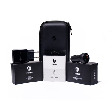 Optishield® THOR fali töltő, autós töltő és kábel csomag